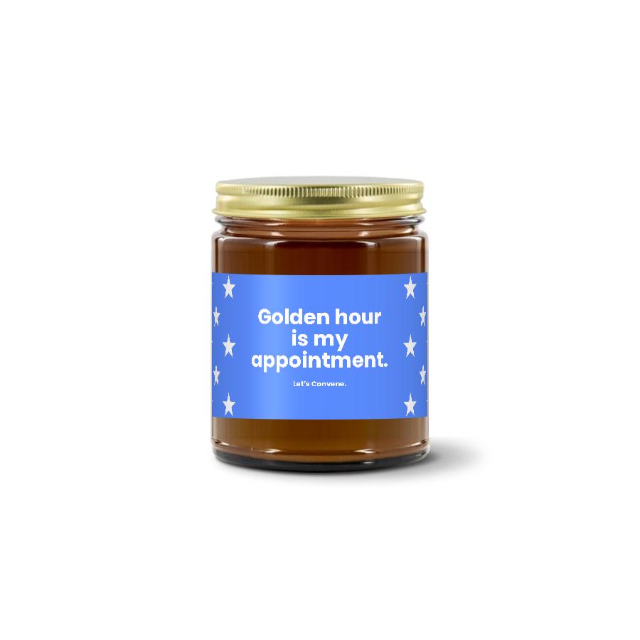 Turquoise Pursuits — Golden Hour Is My Appointment · Designed · Soy Candle (9 oz)