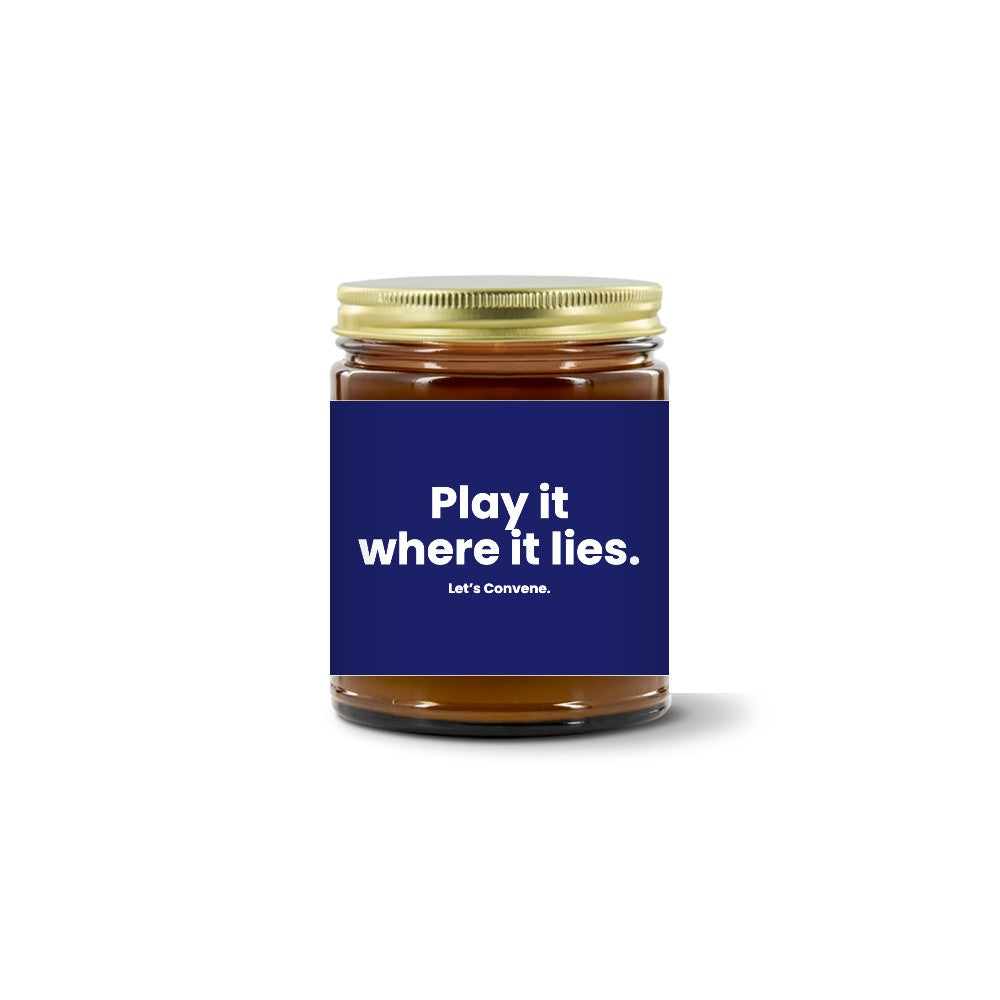 Turquoise Pursuits — Play It Where It Lies · Navy · Soy Candle (9 oz)