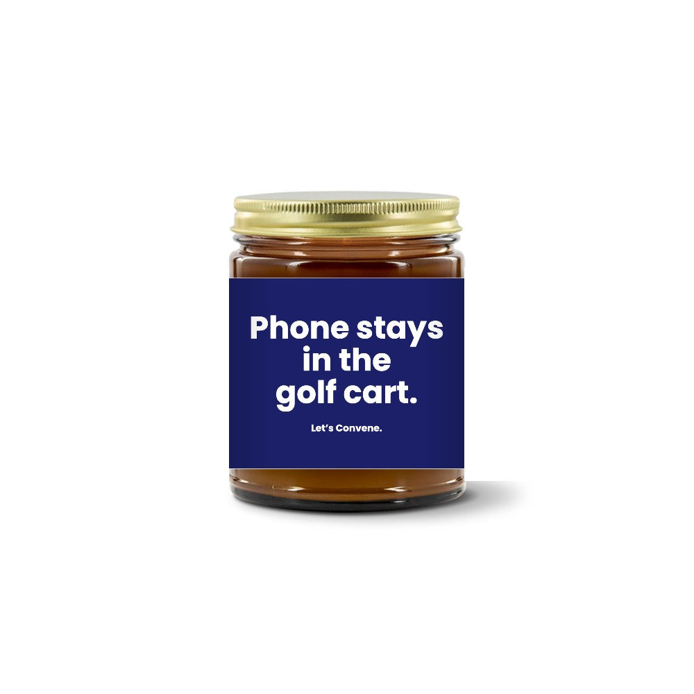 Turquoise Pursuits — The Phone Stays In The Cart · Navy · Soy Candle (9 oz)