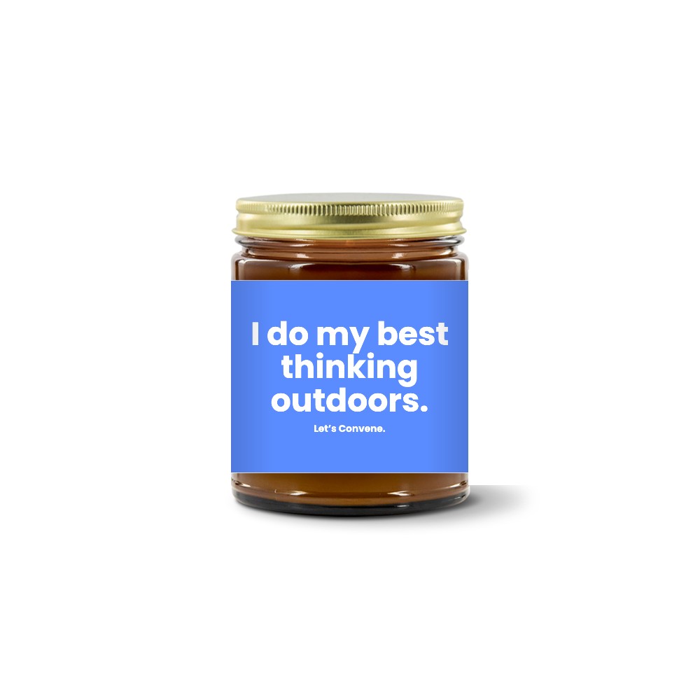 Turquoise Pursuits — I Do My Best Thinking Outdoors · Cornflower · Soy Candle (9 oz)