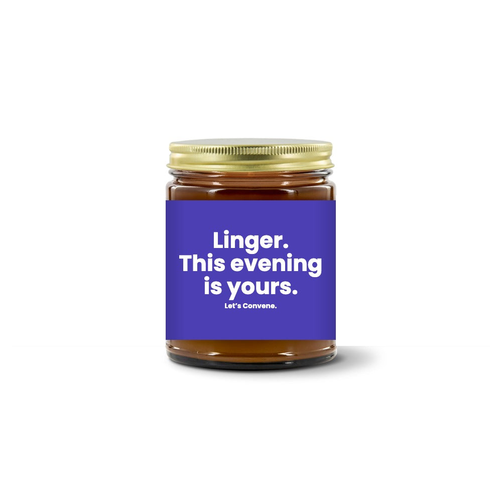 Turquoise Pursuits — Linger. This Evening Is Yours · Amethyst · Soy Candle (9 oz)