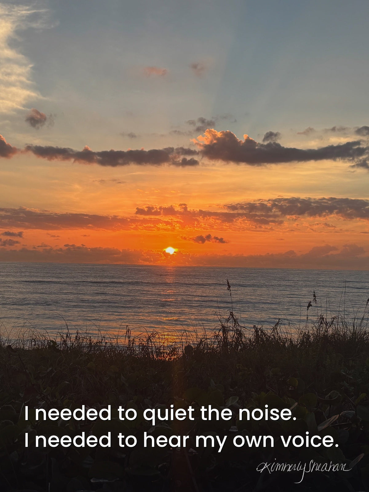 I needed to quiet the noise. I needed to hear my own voice.